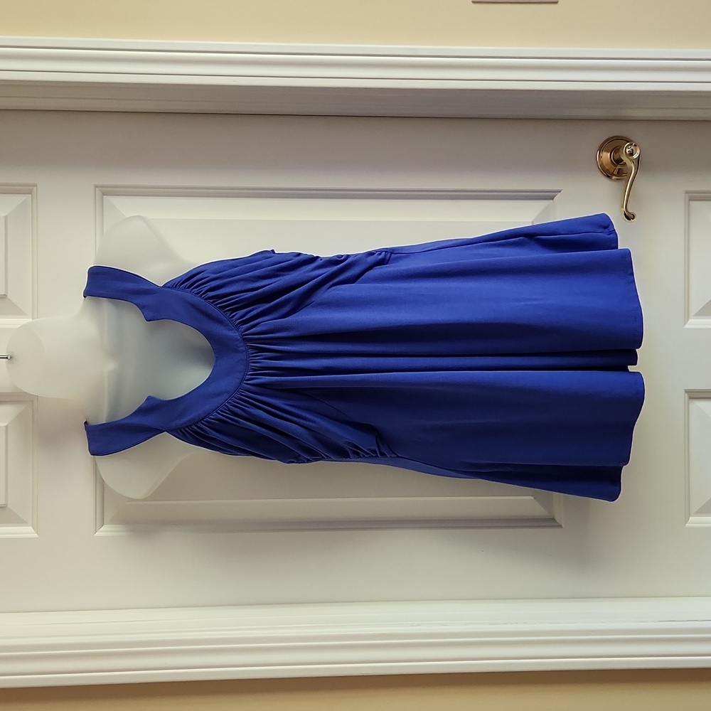 White House Black Market Ruched Tank Top in Blue Periwinkle Size L